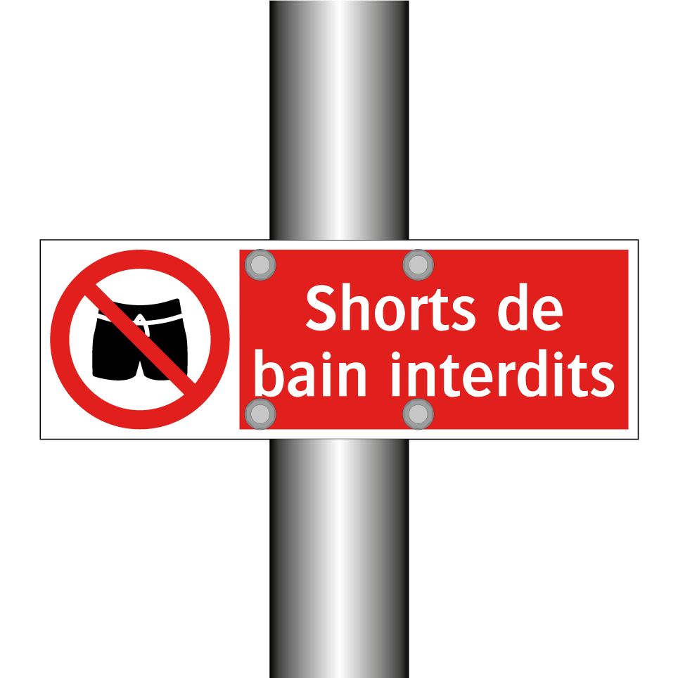Shorts de bain interdits