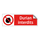 Durian interdits