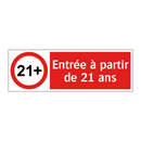 Entrée à partir de 21 ans