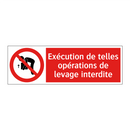 Exécution de telles opérations de levage interdite