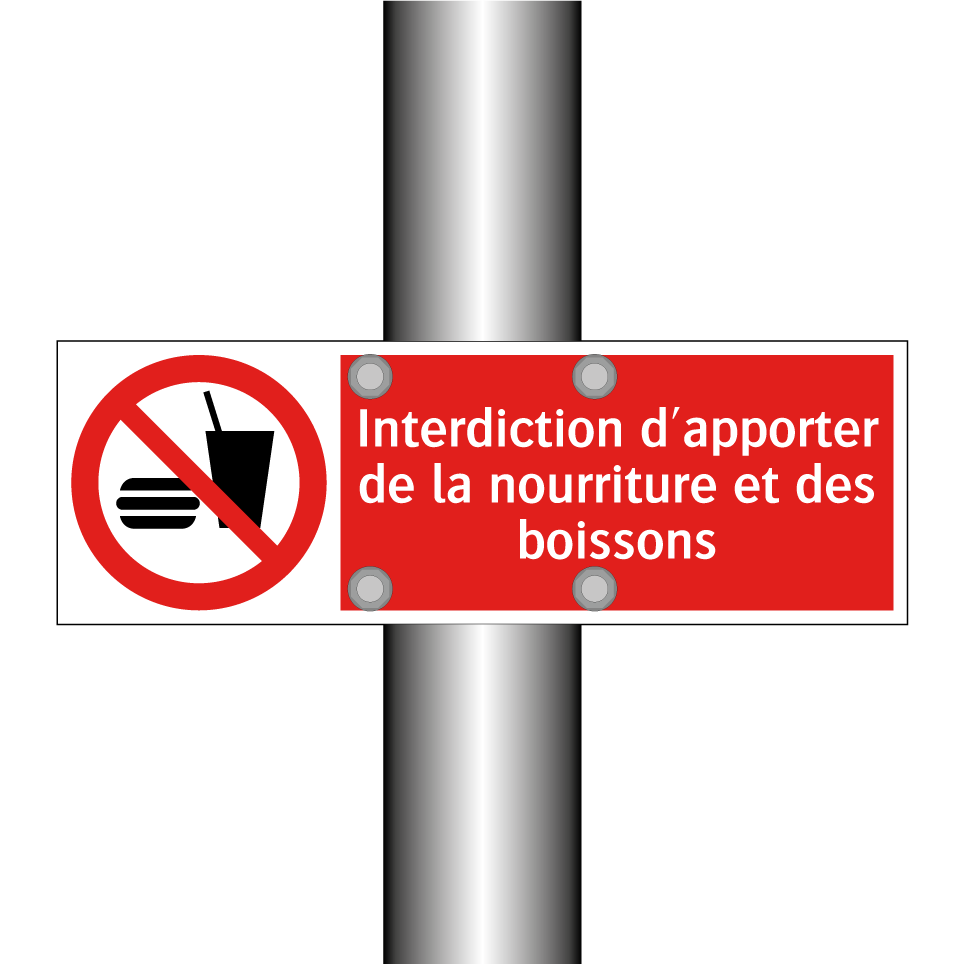 Interdiction d'apporter de la nourriture et des boissons