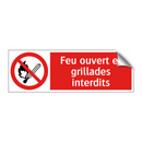 Feu ouvert et grillades interdits