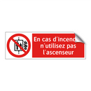 En cas d'incendie, n'utilisez pas l'ascenseur