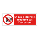 En cas d'incendie, n'utilisez pas l'ascenseur