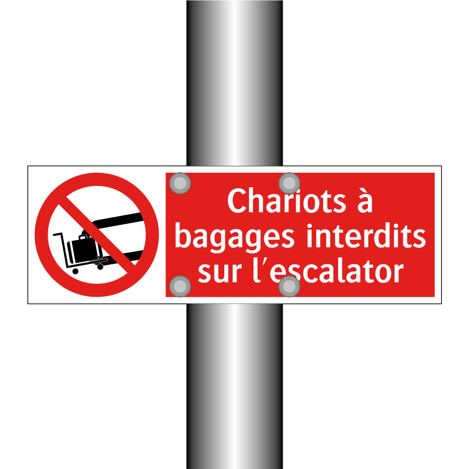 Chariots à bagages interdits sur l'escalator