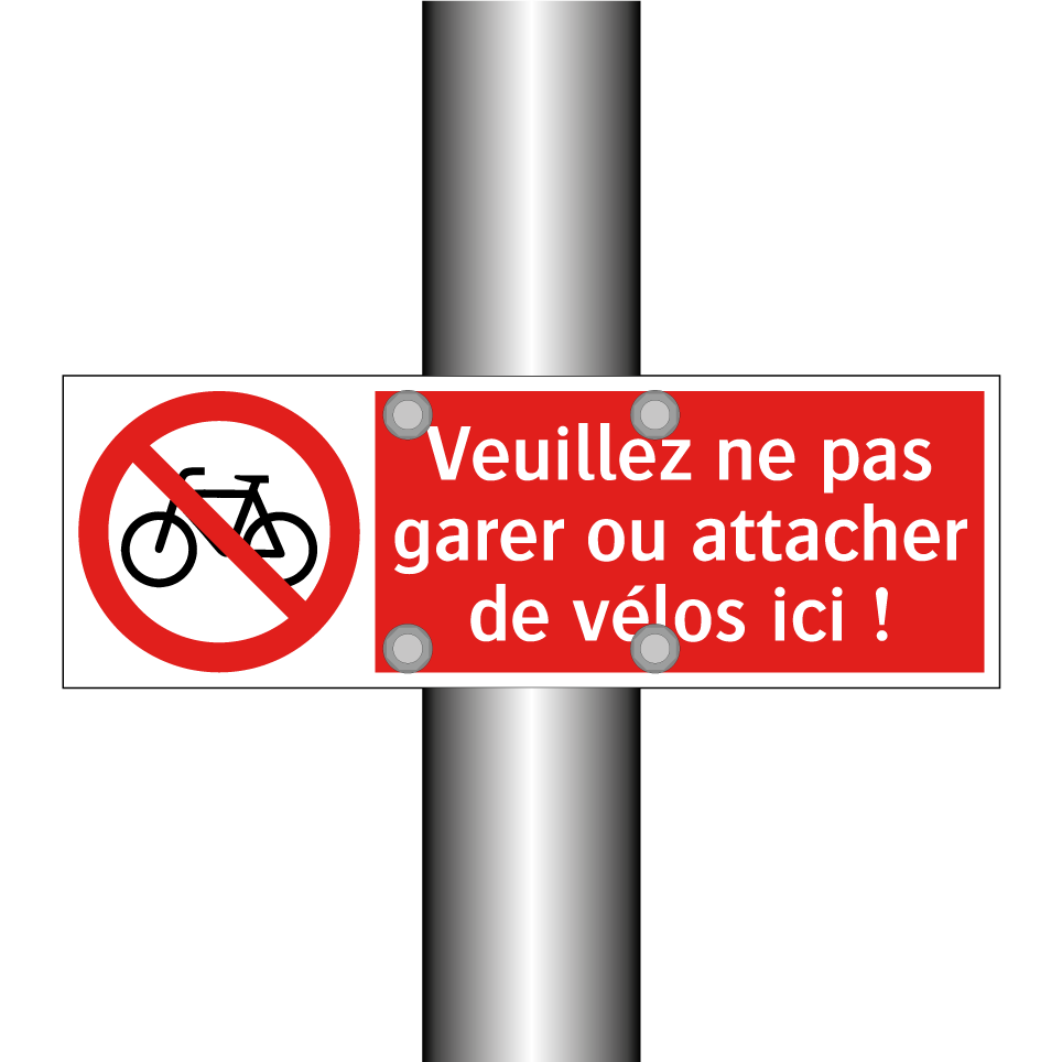 Veuillez ne pas garer ou attacher de vélos ici !