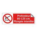 Profondeur 80-125 cm. Plongée interdite