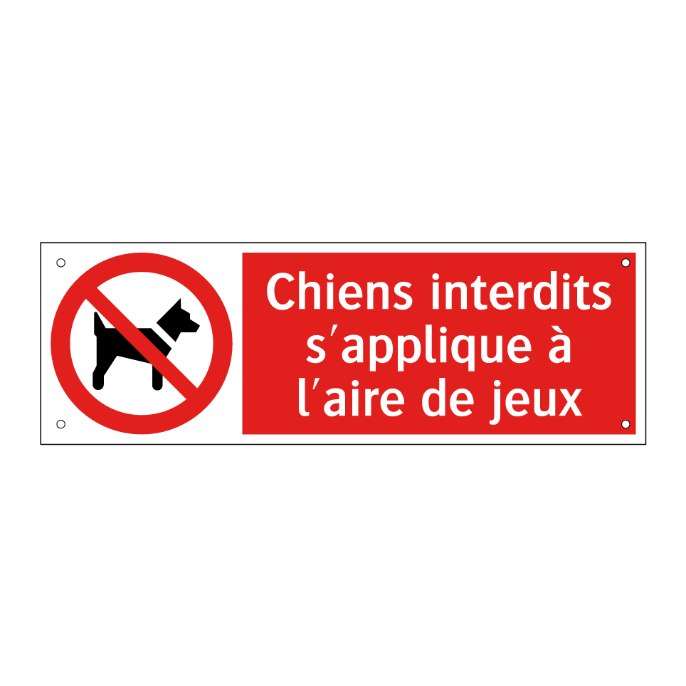 Chiens interdits s'applique à l'aire de jeux