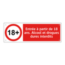 Entrée à partir de 18 ans. Alcool et drogues dures interdits
