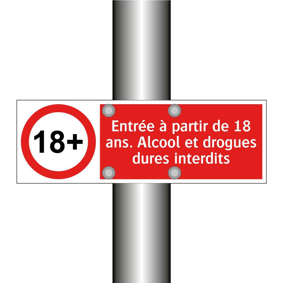 Entrée à partir de 18 ans. Alcool et drogues dures interdits
