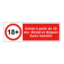 Entrée à partir de 18 ans. Alcool et drogues dures interdits