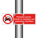 Propriété privée : Entrée et conduite non autorisées interdites