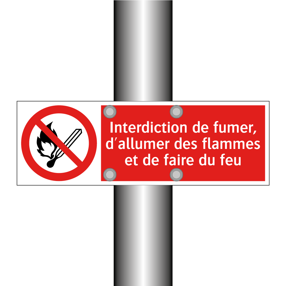 Interdiction de fumer, d'allumer des flammes et de faire du feu