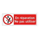 En réparation Ne pas utiliser