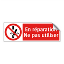 En réparation Ne pas utiliser