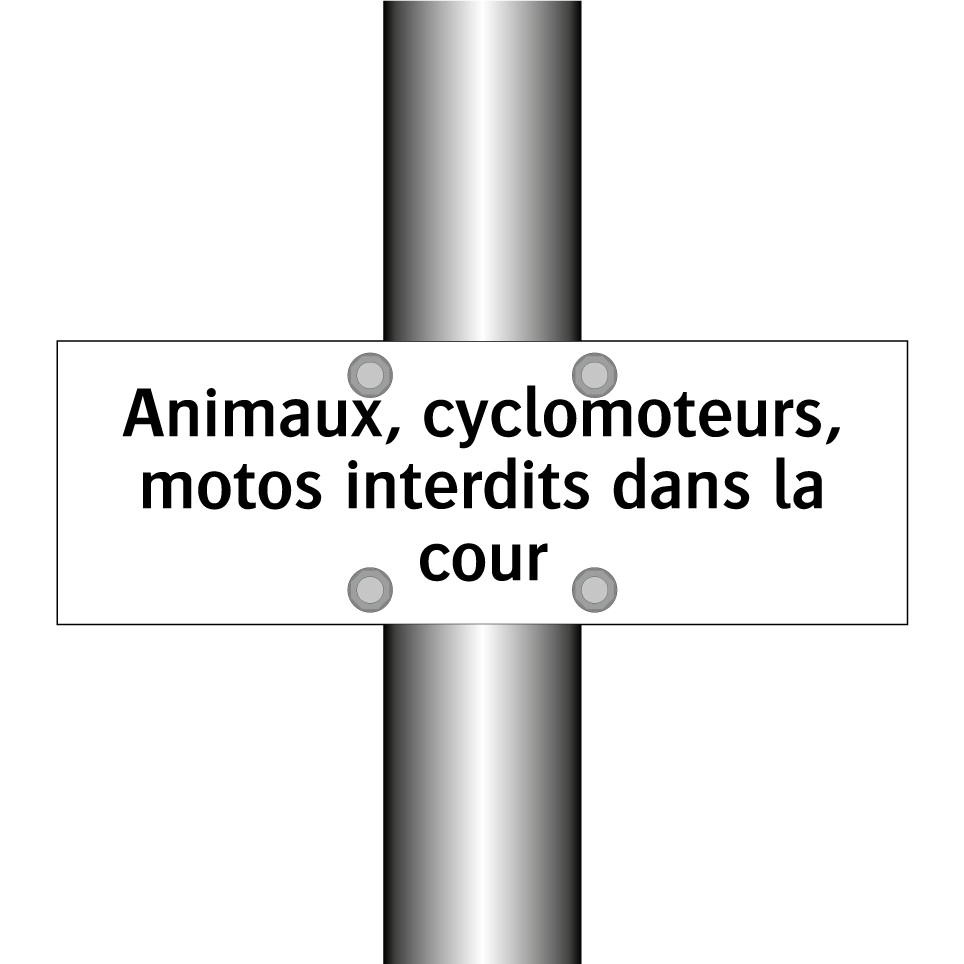 Animaux, cyclomoteurs, motos interdits dans la cour