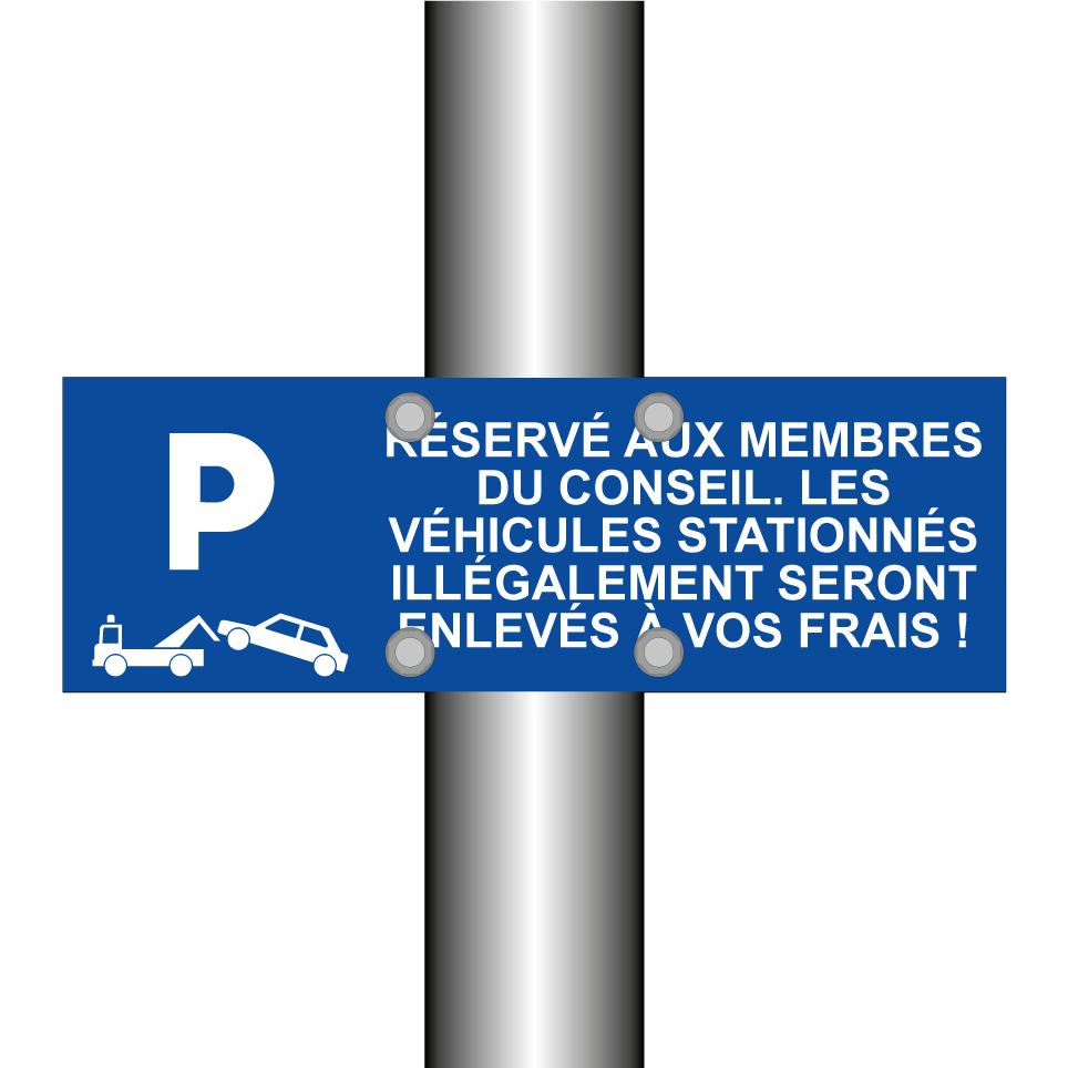 Réservé aux membres du conseil. Les véhicules stationnés illégalement seront enlevés à vos frais !