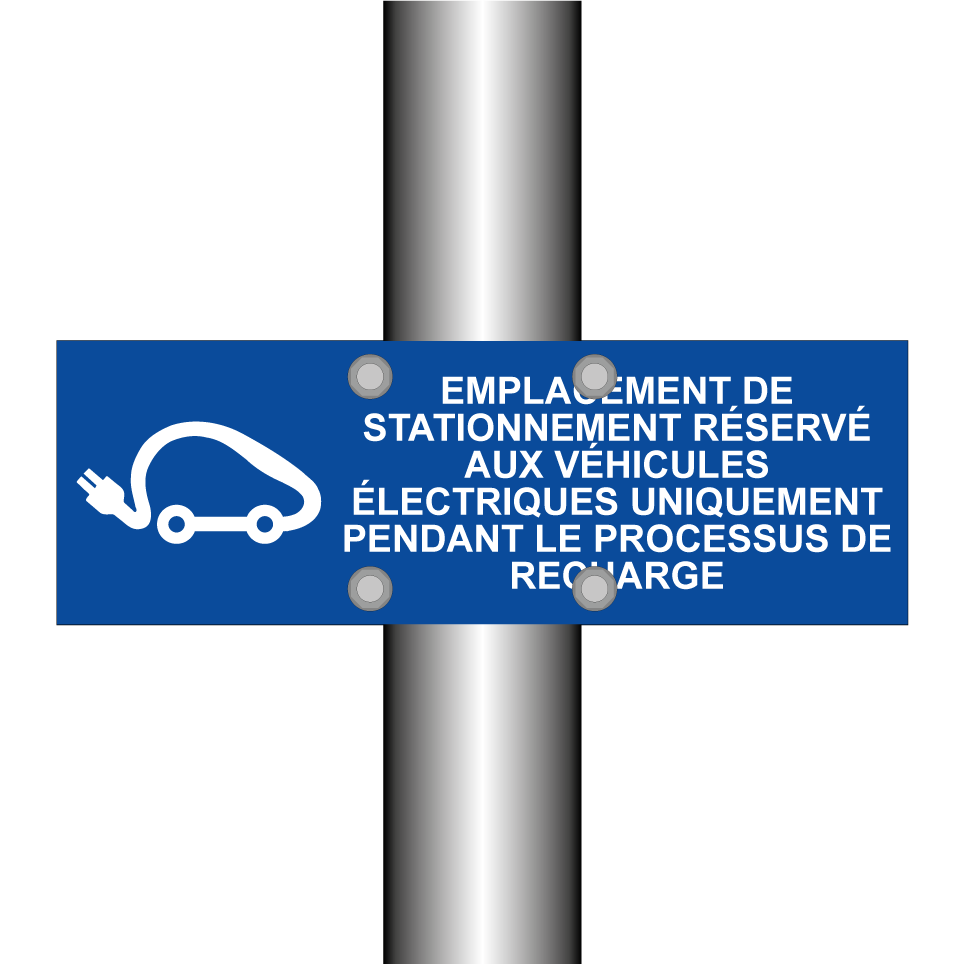 Emplacement de stationnement réservé aux véhicules électriques uniquement pendant le processus de recharge