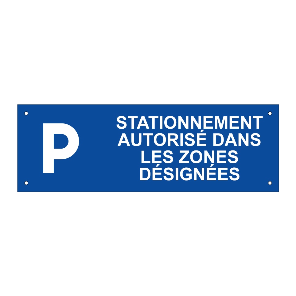 Stationnement autorisé dans les zones désignées