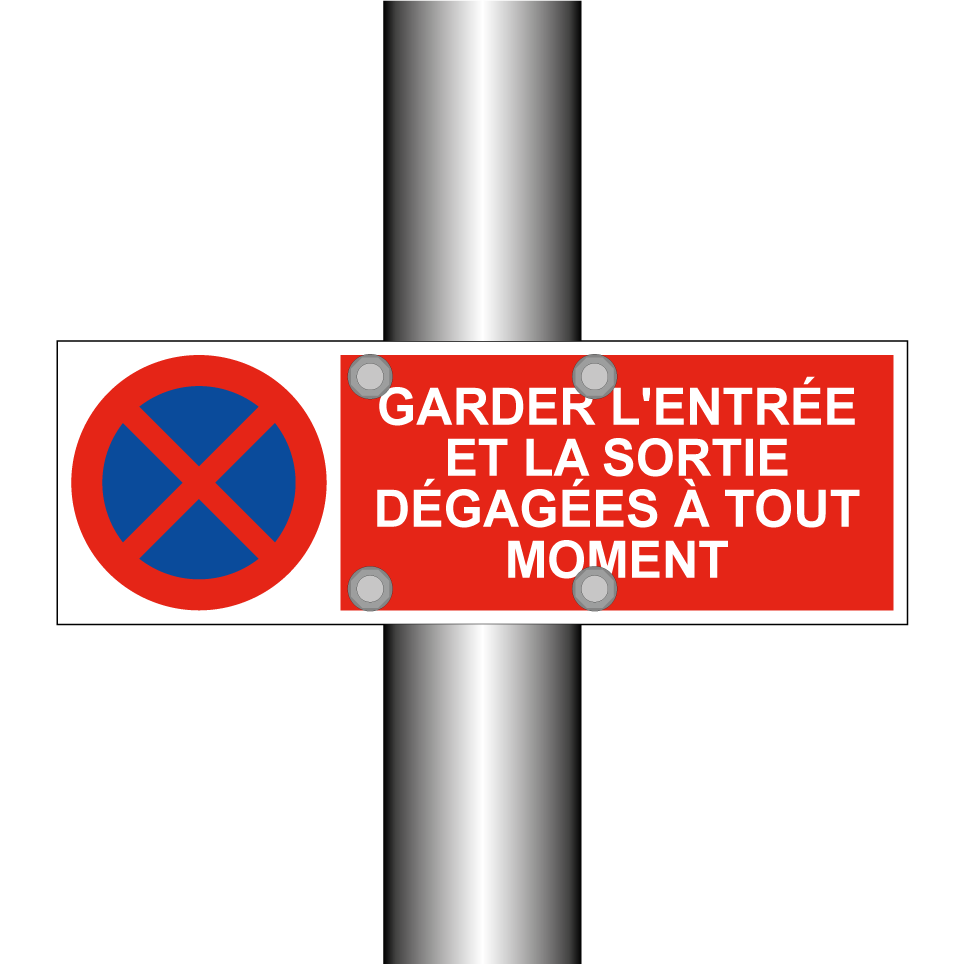 Garder l'entrée et la sortie dégagées à tout moment