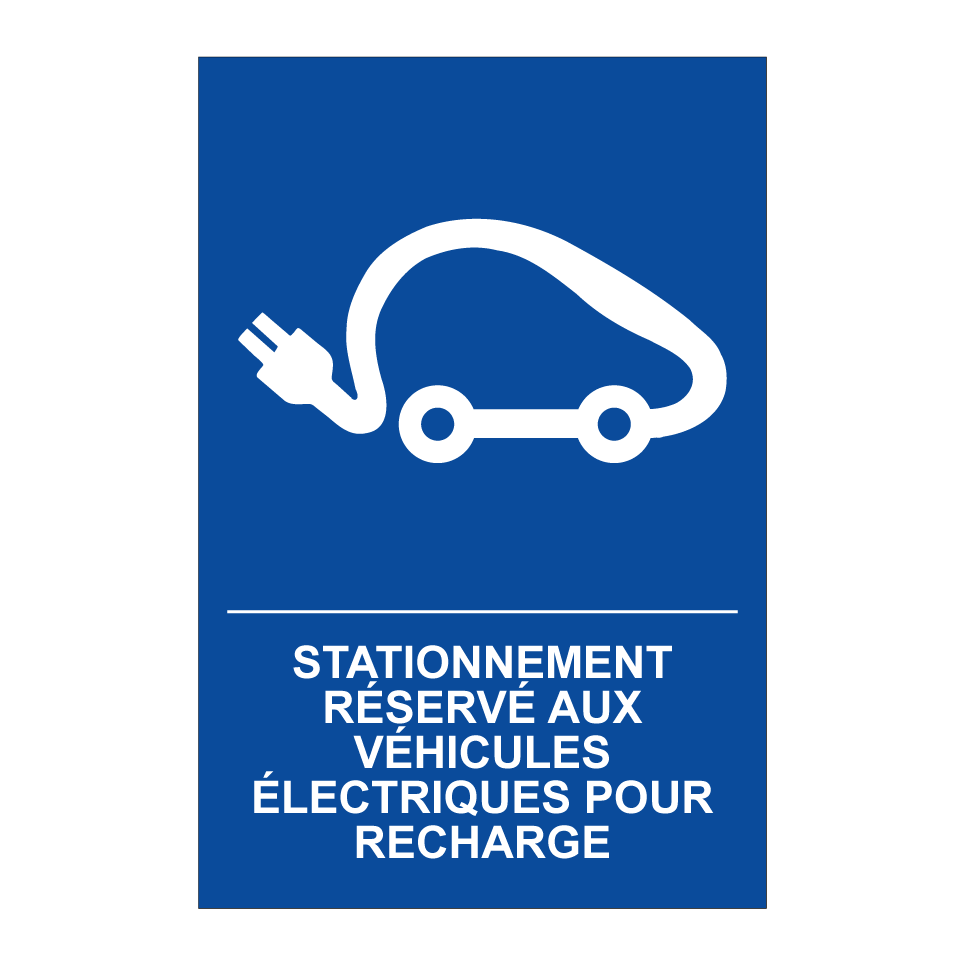 Stationnement réservé aux véhicules électriques pour recharge
