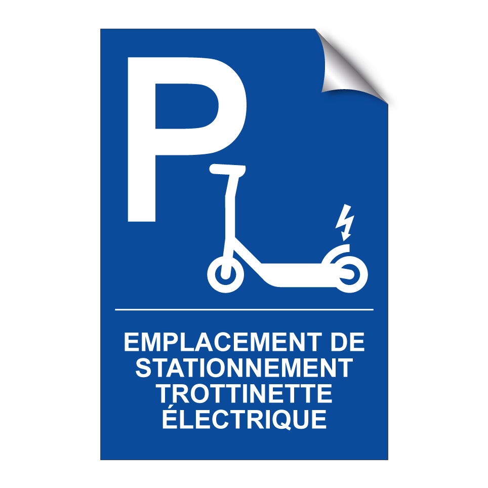 Emplacement de stationnement trottinette électrique