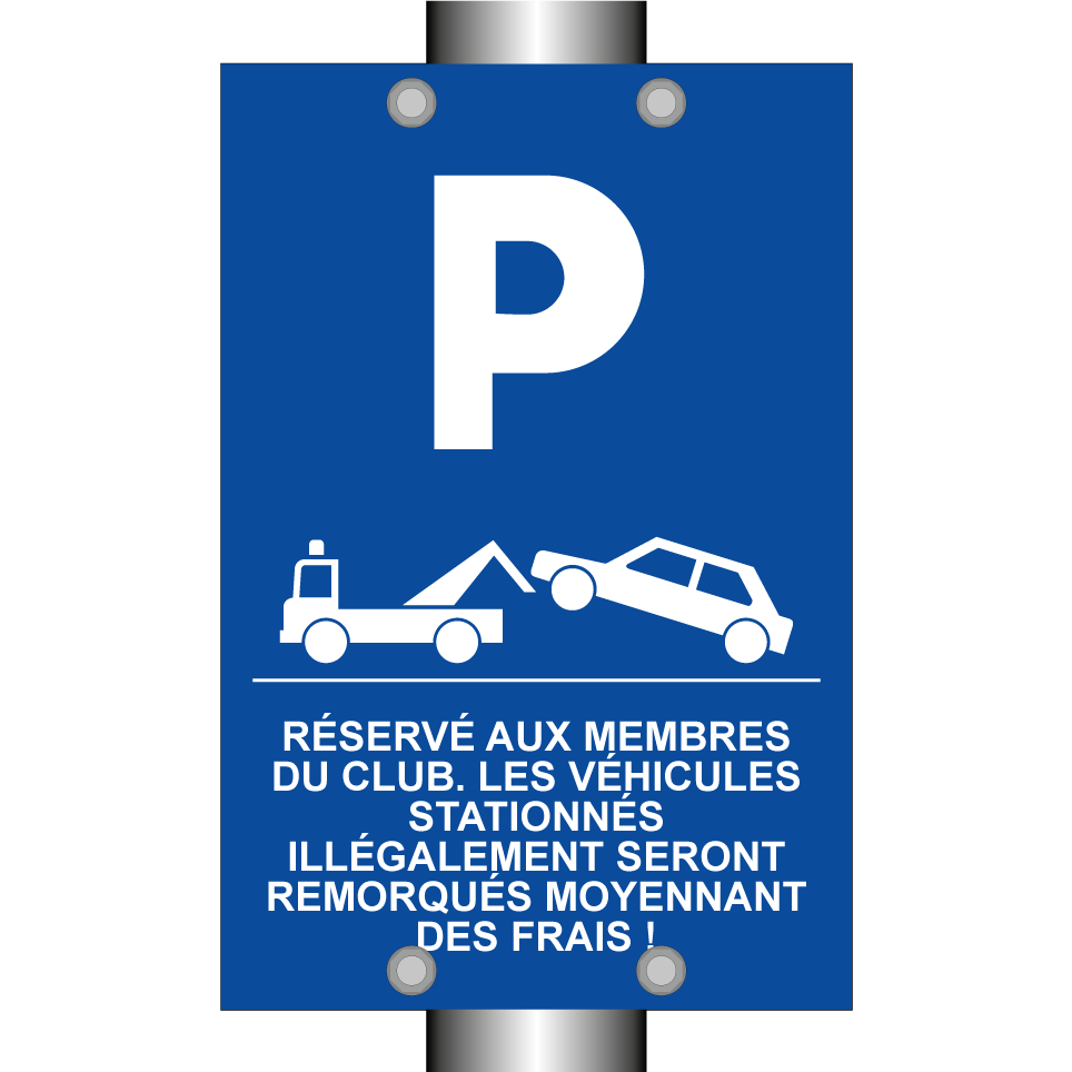 Réservé aux membres du club. Les véhicules stationnés illégalement seront remorqués moyennant des frais !