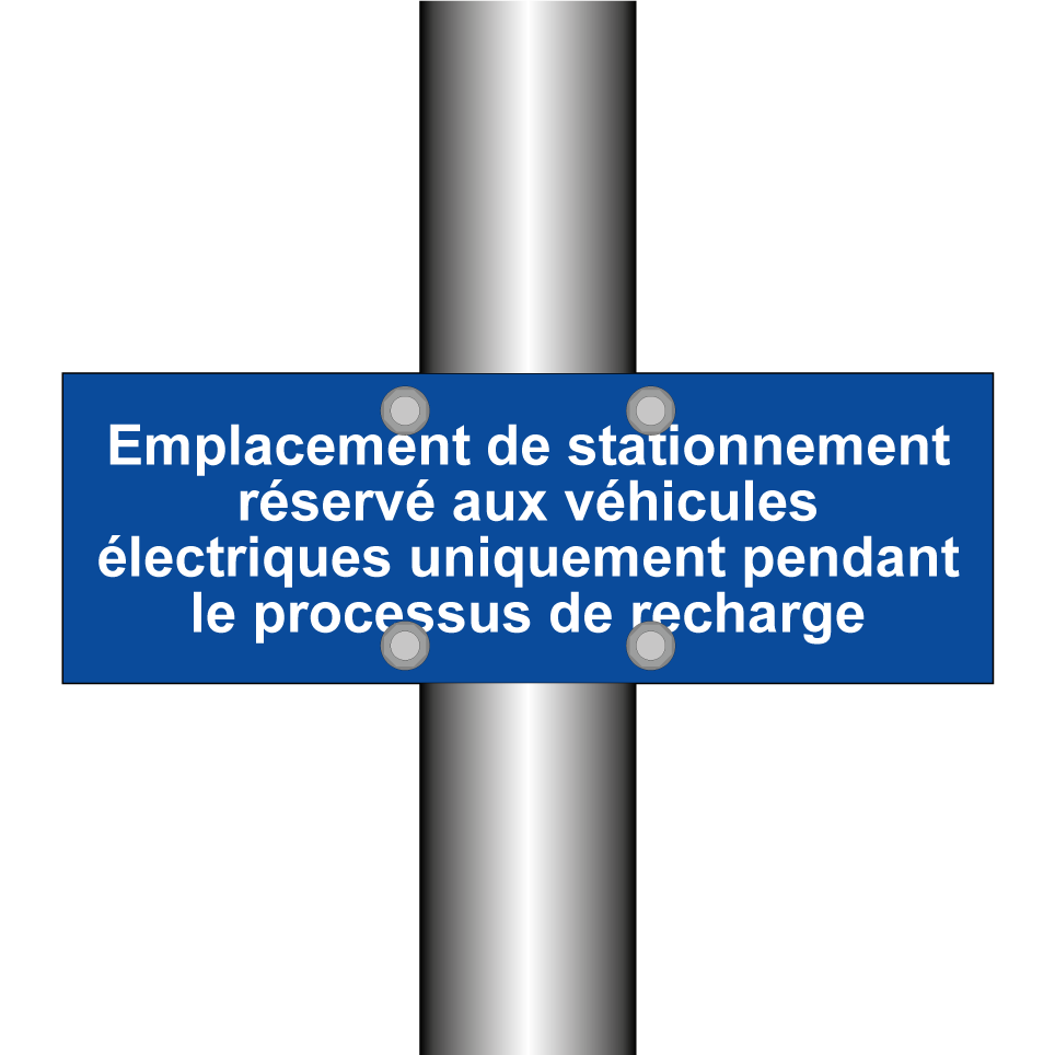 Emplacement de stationnement réservé aux véhicules électriques uniquement pendant le processus de recharge