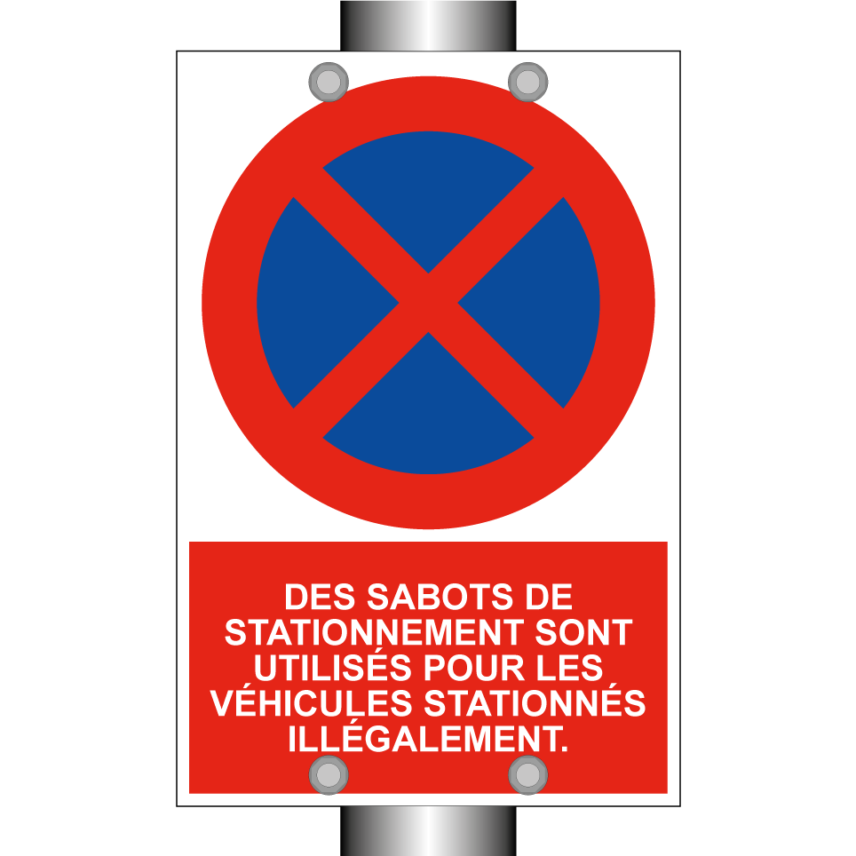 Des sabots de stationnement sont utilisés pour les véhicules stationnés illégalement.
