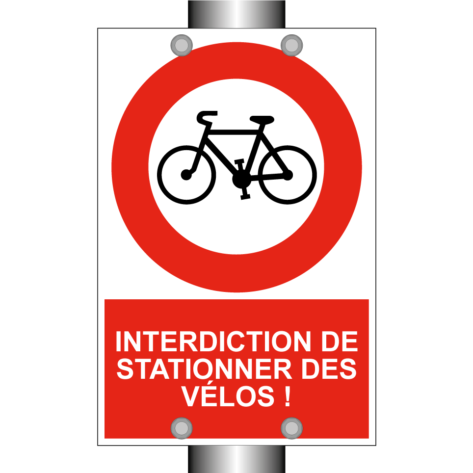 Interdiction de stationner des vélos !