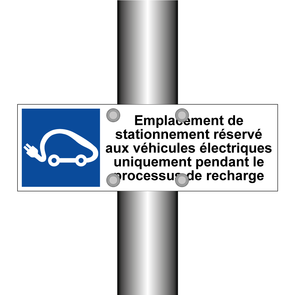 Emplacement de stationnement réservé aux véhicules électriques uniquement pendant le processus de recharge