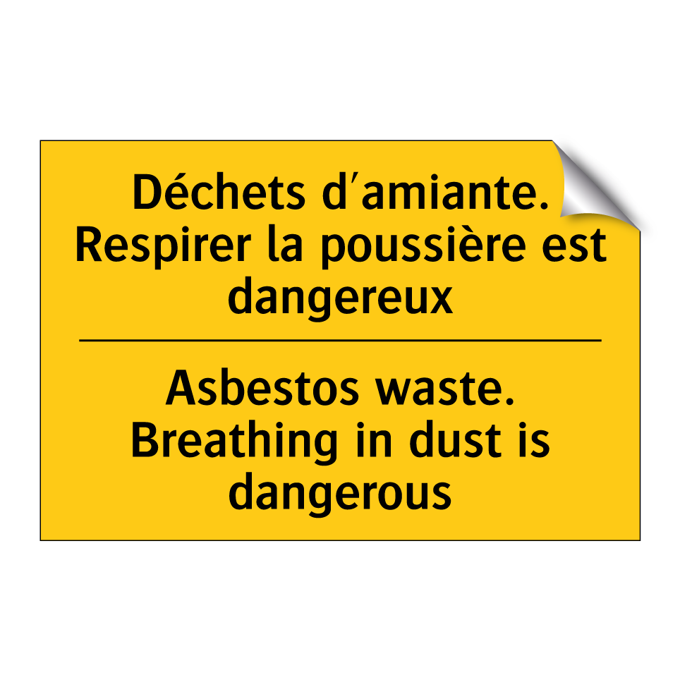 Déchets d'amiante. Respirer la /.../ - Asbestos waste. Breathing in dust /.../