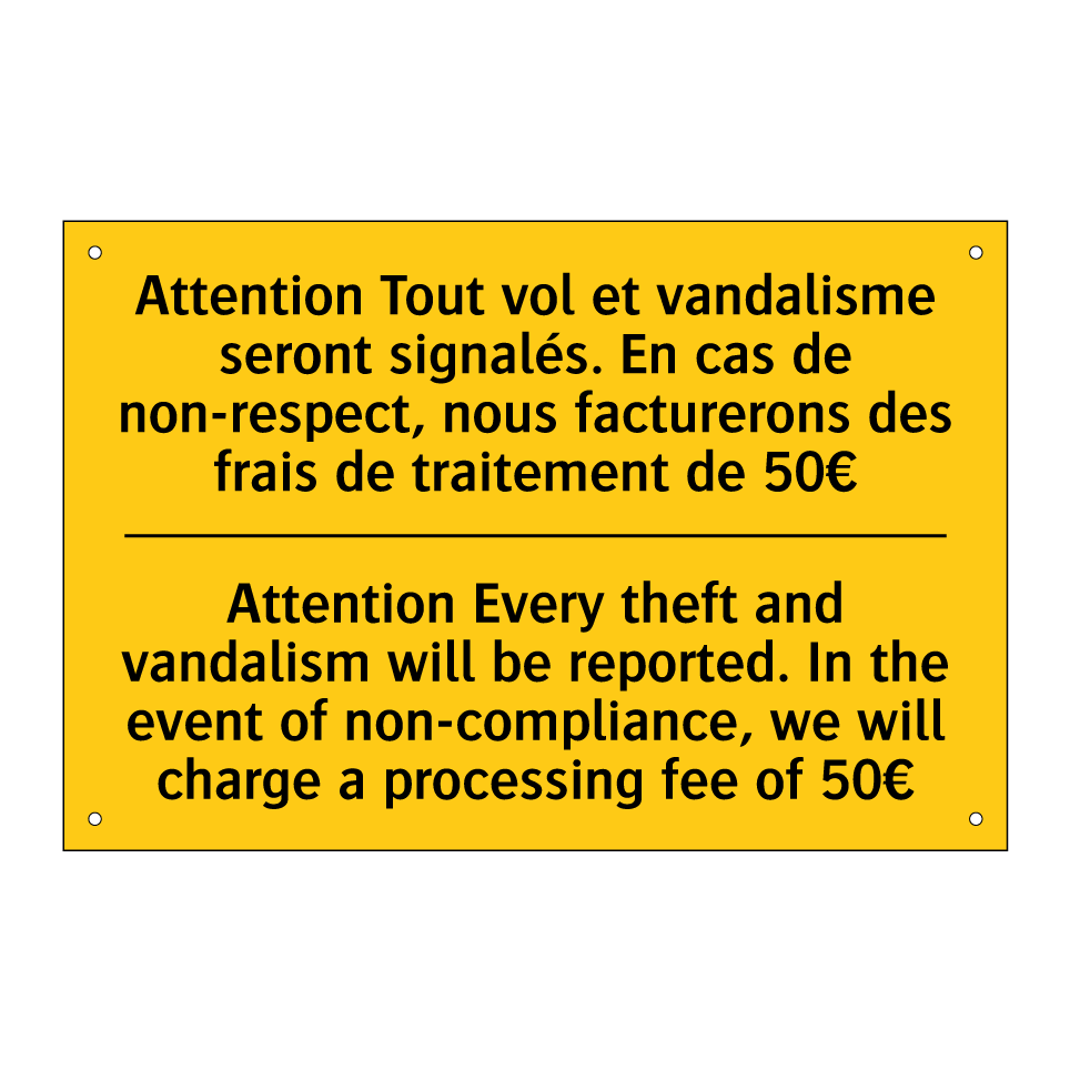 Attention Tout vol et vandalisme /.../ - Attention Every theft and vandalism /.../