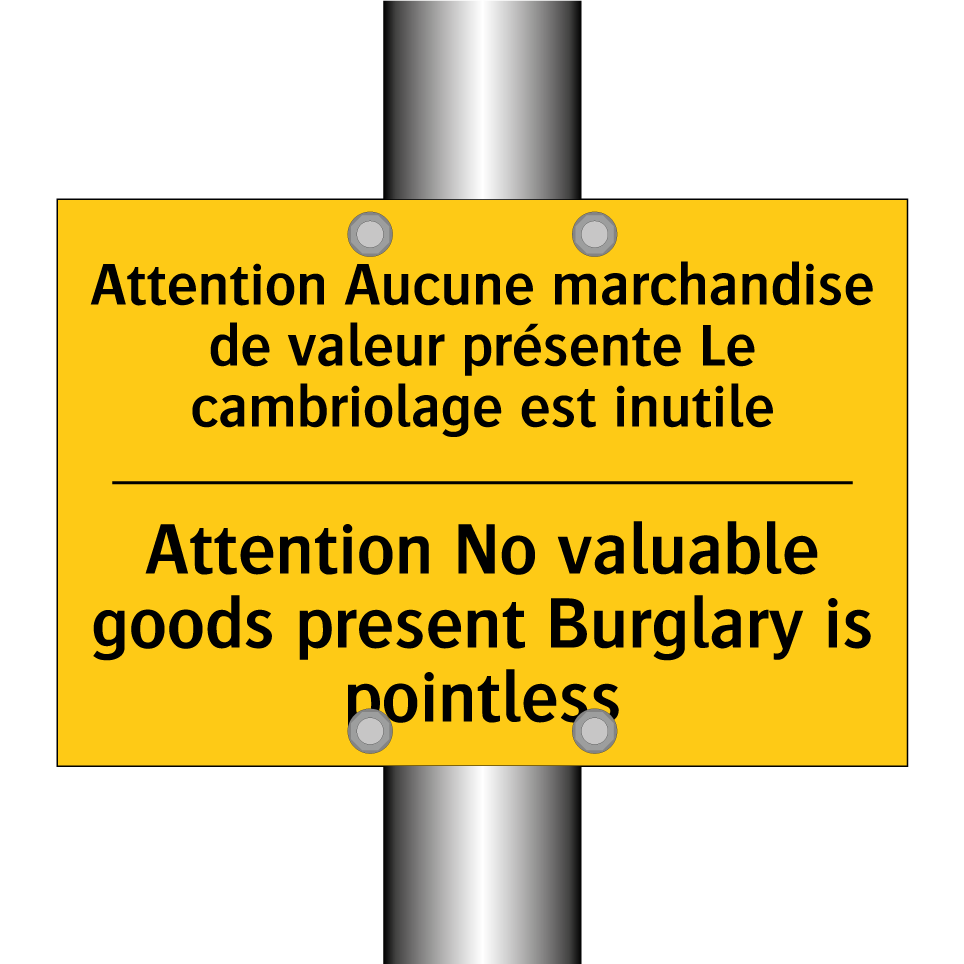 Attention Aucune marchandise de /.../ - Attention No valuable goods present /.../