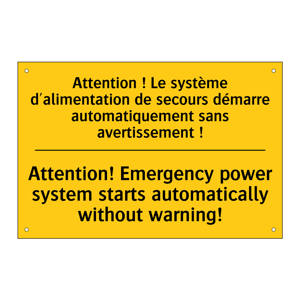 Attention ! Le système d'alimentation /.../ - Attention! Emergency power system /.../