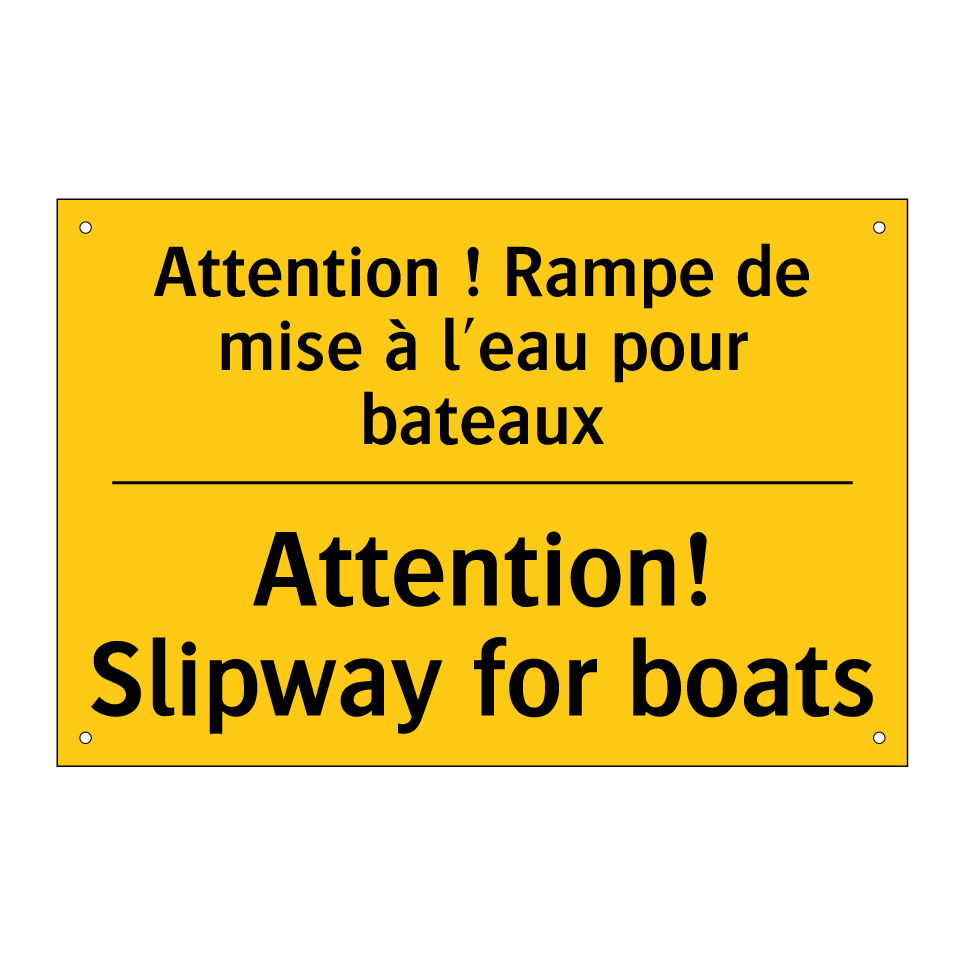Attention ! Rampe de mise à l'eau /.../ - Attention! Slipway for boats