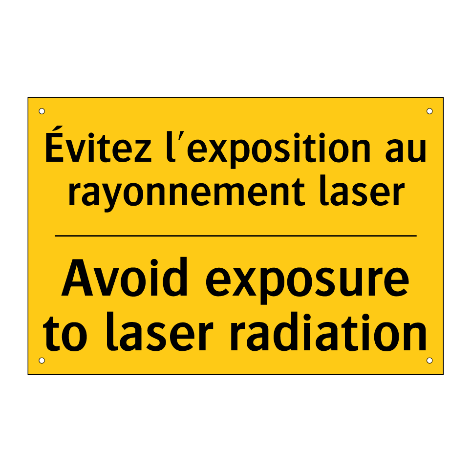 Évitez l'exposition au rayonnement /.../ - Avoid exposure to laser radiation /.../