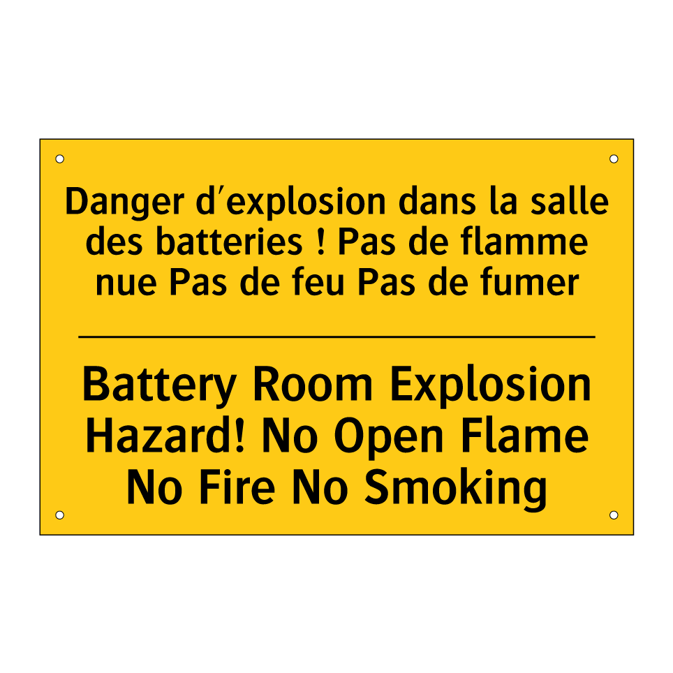 Danger d'explosion dans la salle /.../ - Battery Room Explosion Hazard! /.../