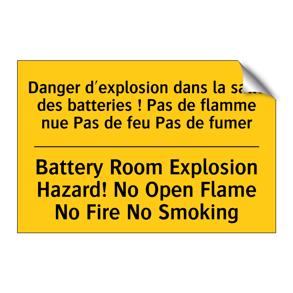 Danger d'explosion dans la salle /.../ - Battery Room Explosion Hazard! /.../