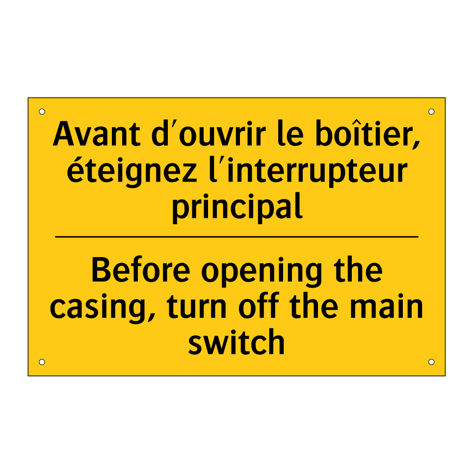 Avant d'ouvrir le boîtier, éteignez /.../ - Before opening the casing, turn /.../