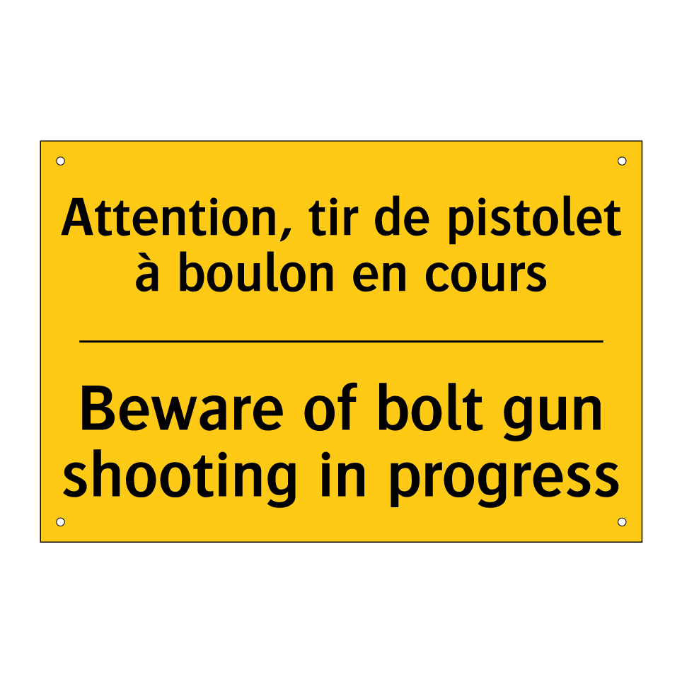 Attention, tir de pistolet à boulon /.../ - Beware of bolt gun shooting in /.../