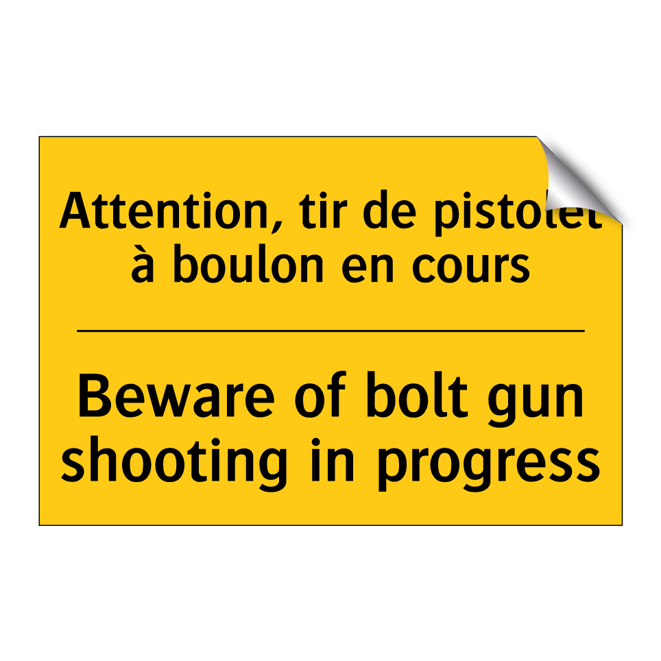 Attention, tir de pistolet à boulon /.../ - Beware of bolt gun shooting in /.../