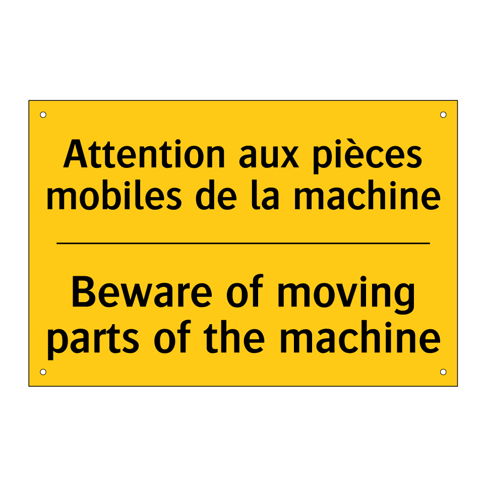 Attention aux pièces mobiles de /.../ - Beware of moving parts of the /.../