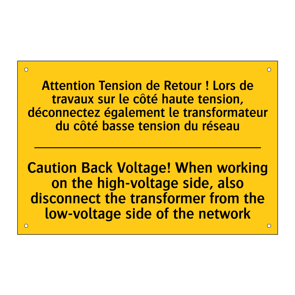 Attention Tension de Retour ! /.../ - Caution Back Voltage! When working /.../