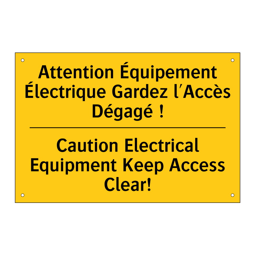Attention Équipement Électrique /.../ - Caution Electrical Equipment Keep /.../