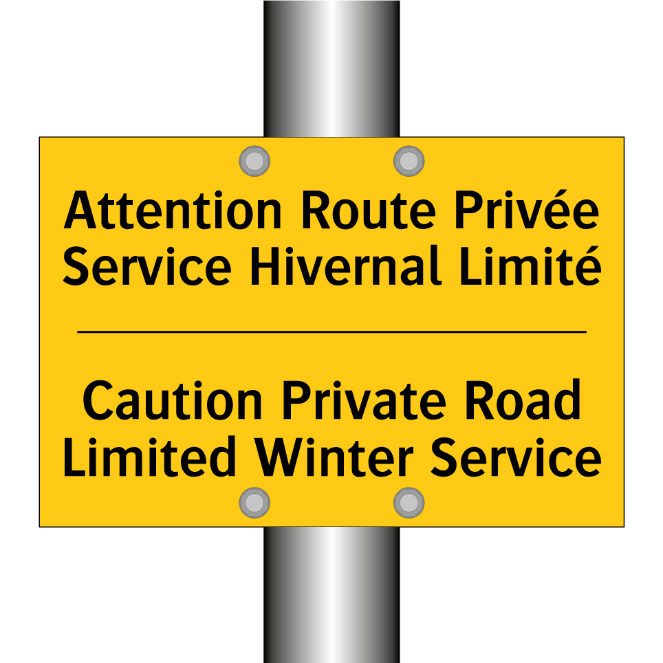 Attention Route Privée Service /.../ - Caution Private Road Limited Winter /.../