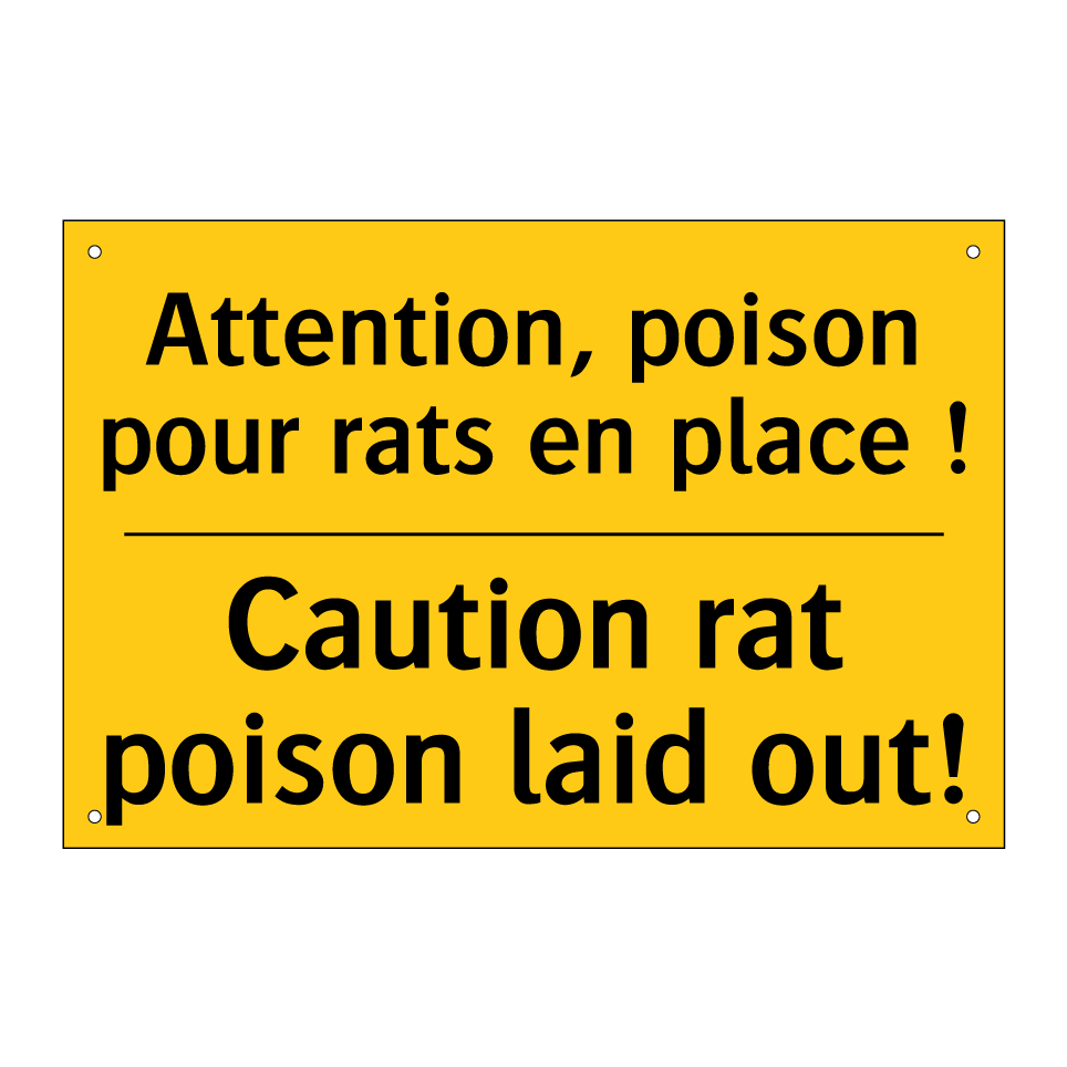 Attention, poison pour rats en /.../ - Caution rat poison laid out!