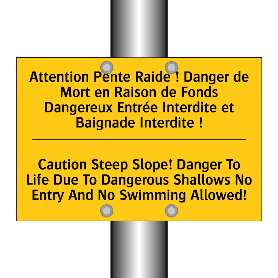 Attention Pente Raide ! Danger /.../ - Caution Steep Slope! Danger To /.../