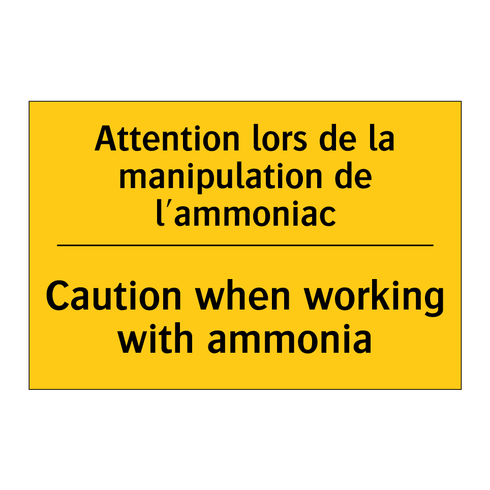 Attention lors de la manipulation /.../ - Caution when working with ammonia /.../