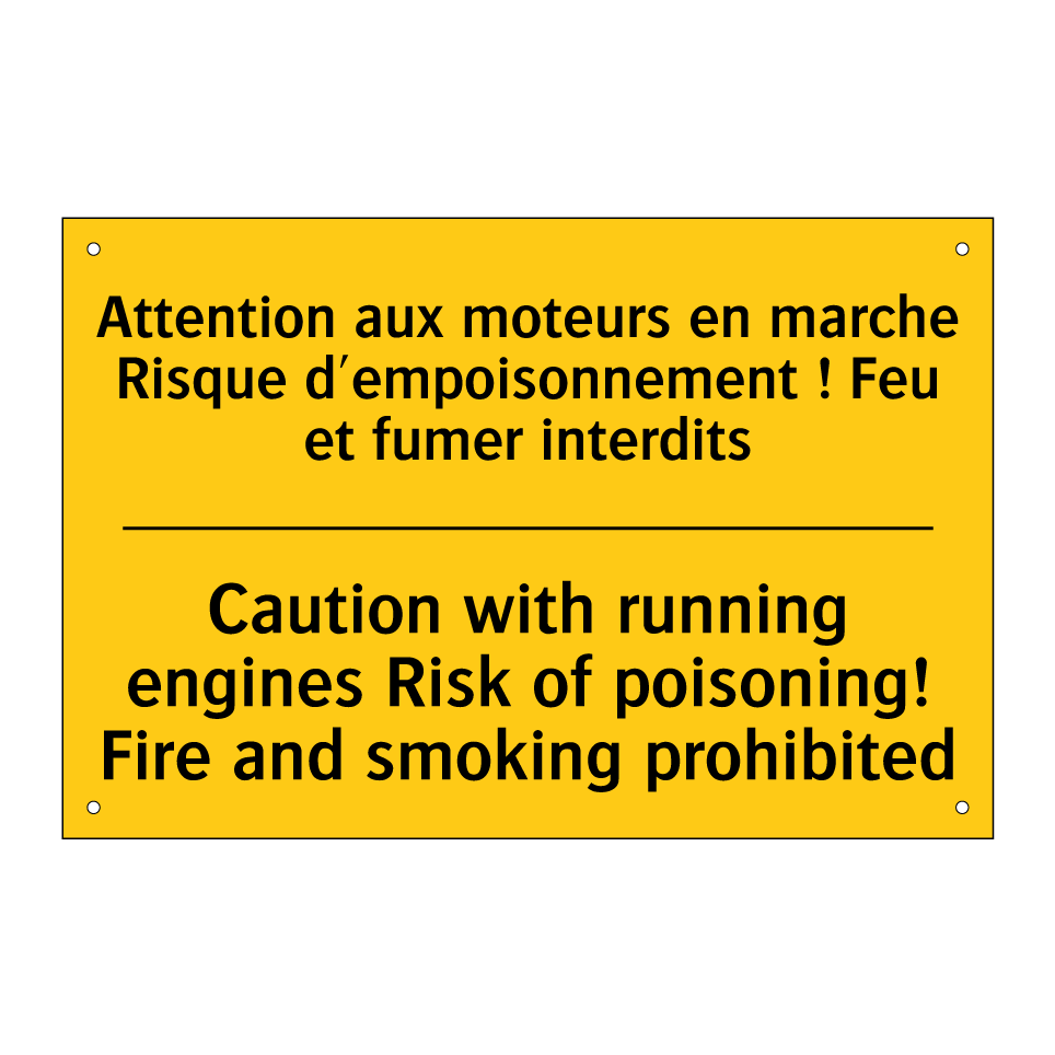 Attention aux moteurs en marche /.../ - Caution with running engines Risk /.../